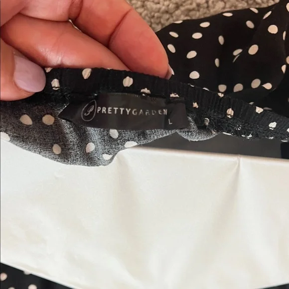 Chic Halter Black and White Polka Dot Dress - Picture 3 of 4